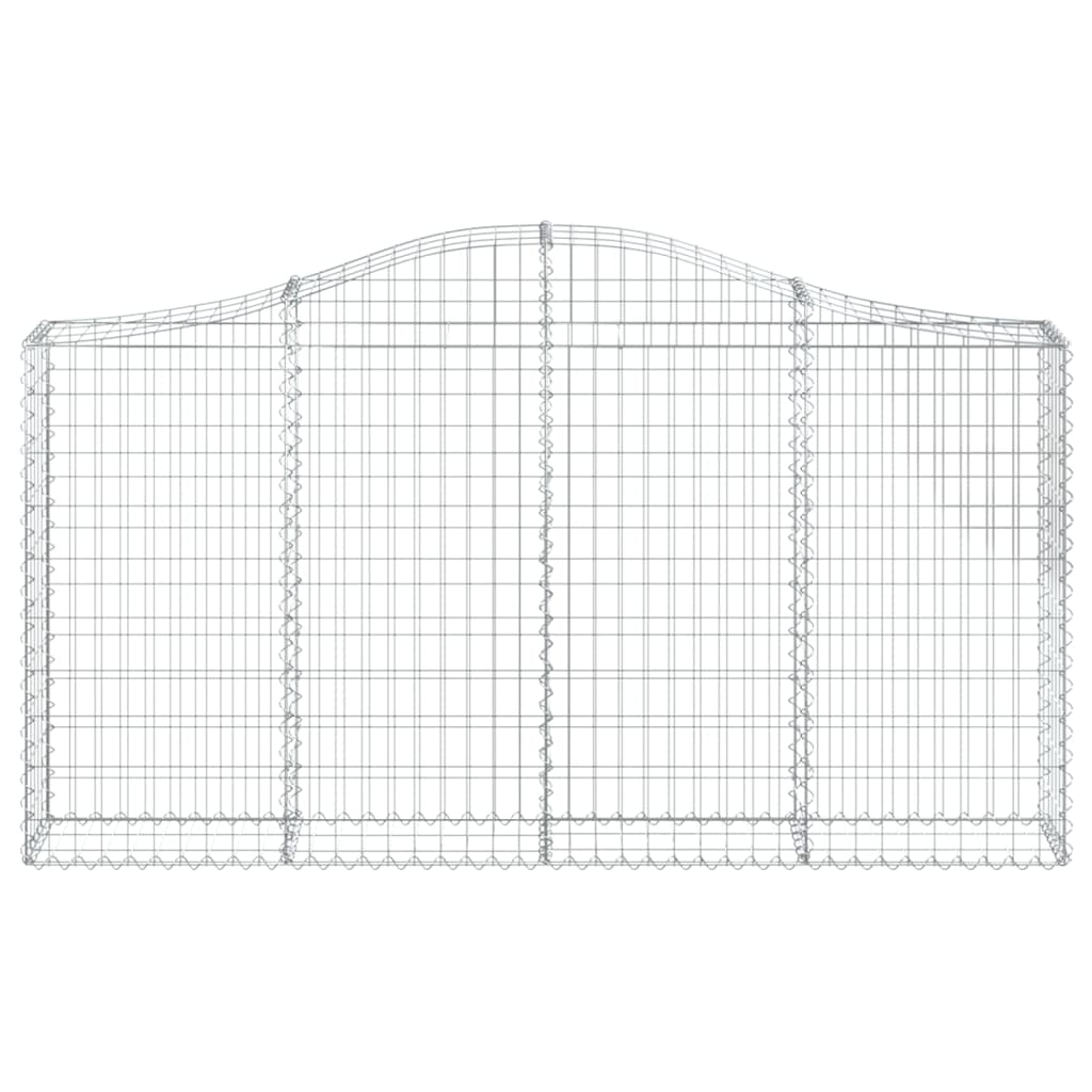 Gabionen mit Hochbogen 3 Stk. 200x30x100/120cm Verzinktes Eisen