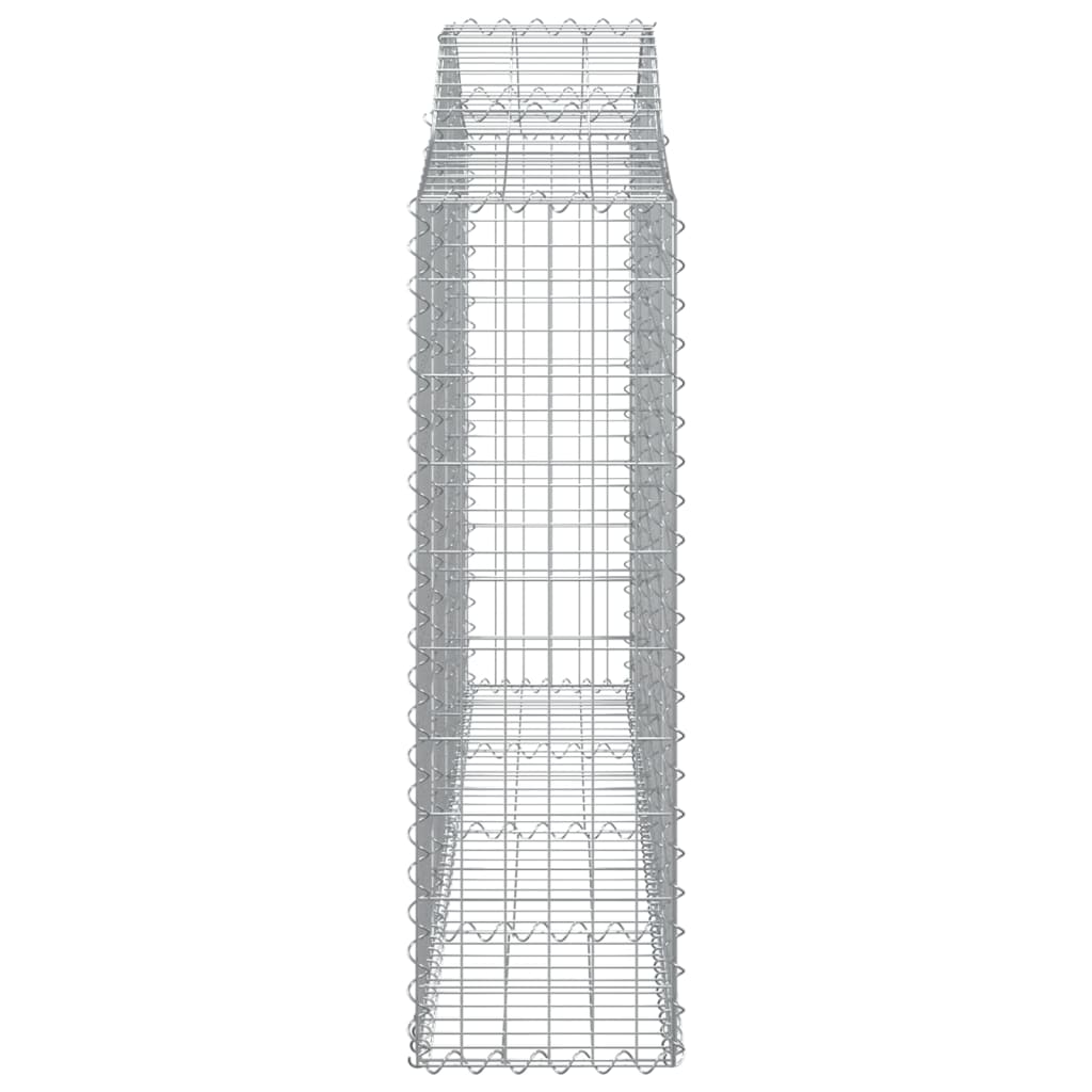 Gabionen mit Hochbogen 3 Stk. 200x30x100/120cm Verzinktes Eisen