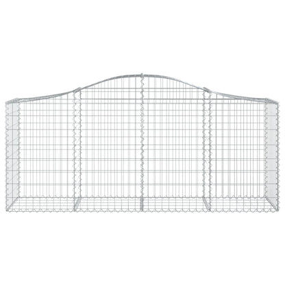 Gabionen mit Hochbogen 6 Stk. 200x50x80/100 cm Verzinktes Eisen