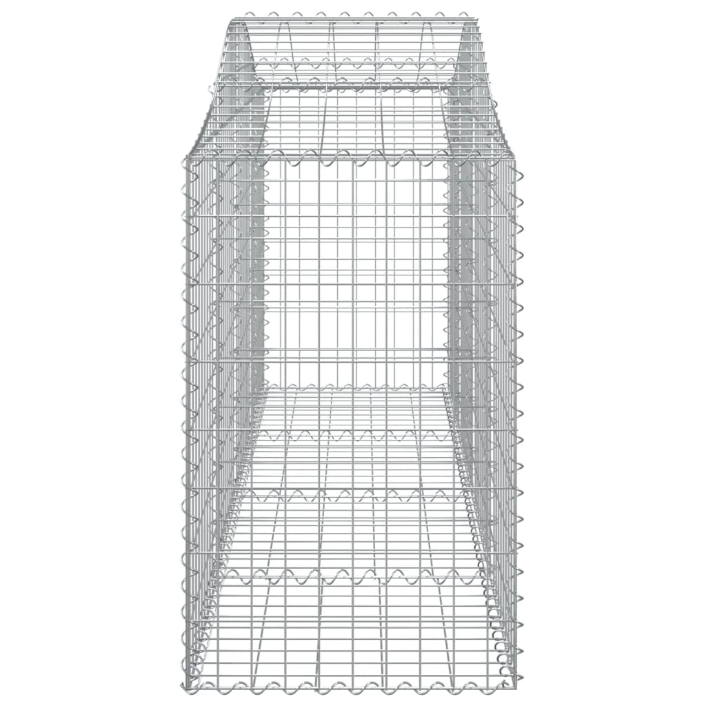 Gabionen mit Hochbogen 10 Stk. 200x50x80/100cm Verzinktes Eisen