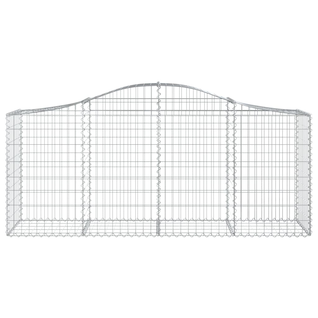 Gabionen mit Hochbogen 12 Stk. 200x50x80/100cm Verzinktes Eisen