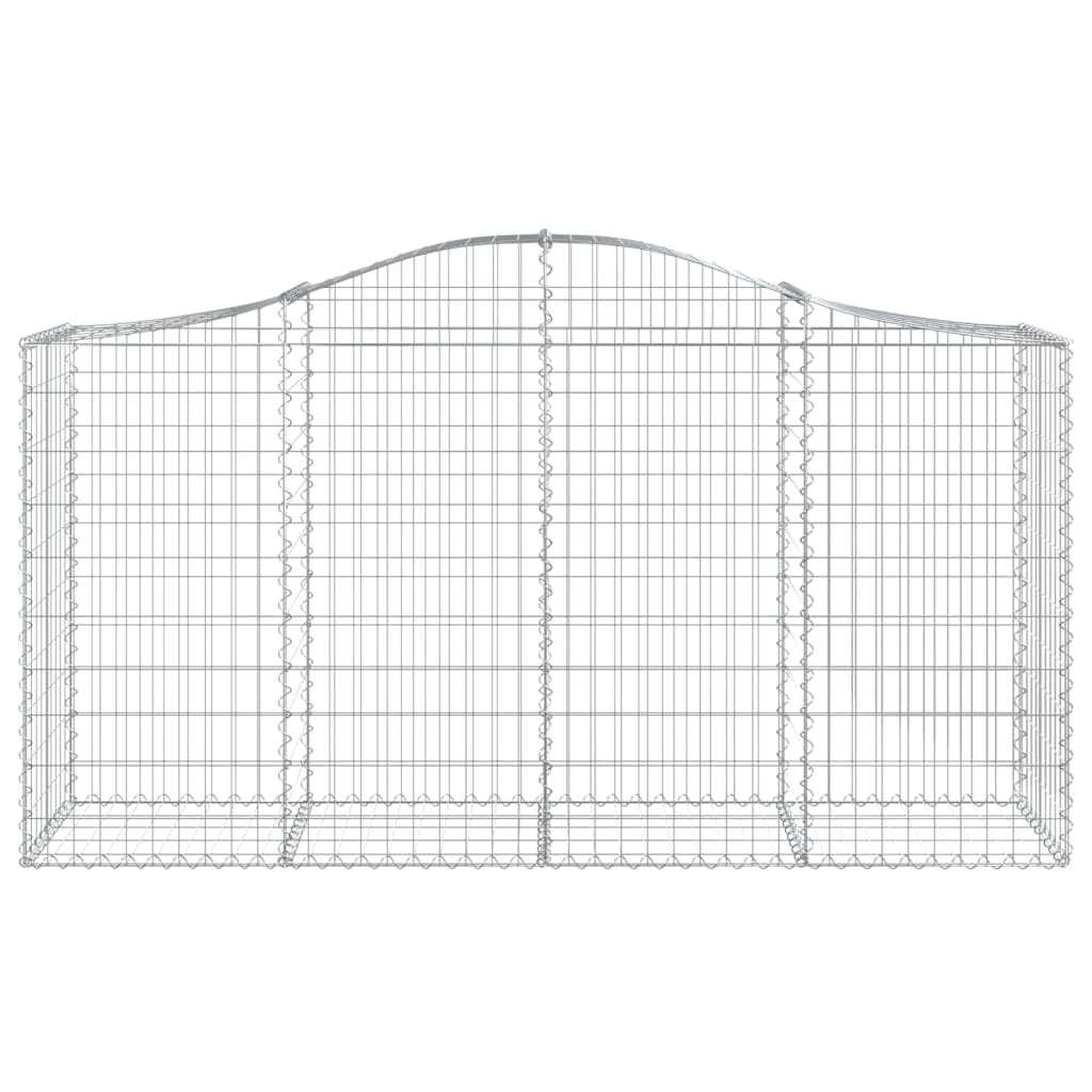 Gabionen mit Hochbogen 4 Stk. 200x50x100/120cm Verzinktes Eisen