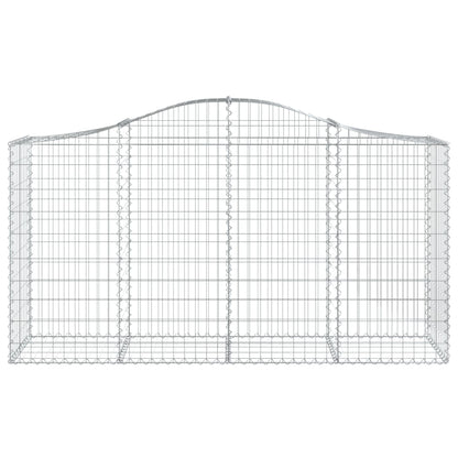 Gabionen mit Hochbogen 4 Stk. 200x50x100/120cm Verzinktes Eisen