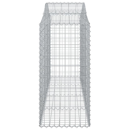 Gabionen mit Hochbogen 4 Stk. 200x50x100/120cm Verzinktes Eisen