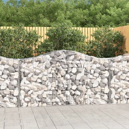 Gabionen mit Hochbogen 4 Stk. 200x50x100/120cm Verzinktes Eisen