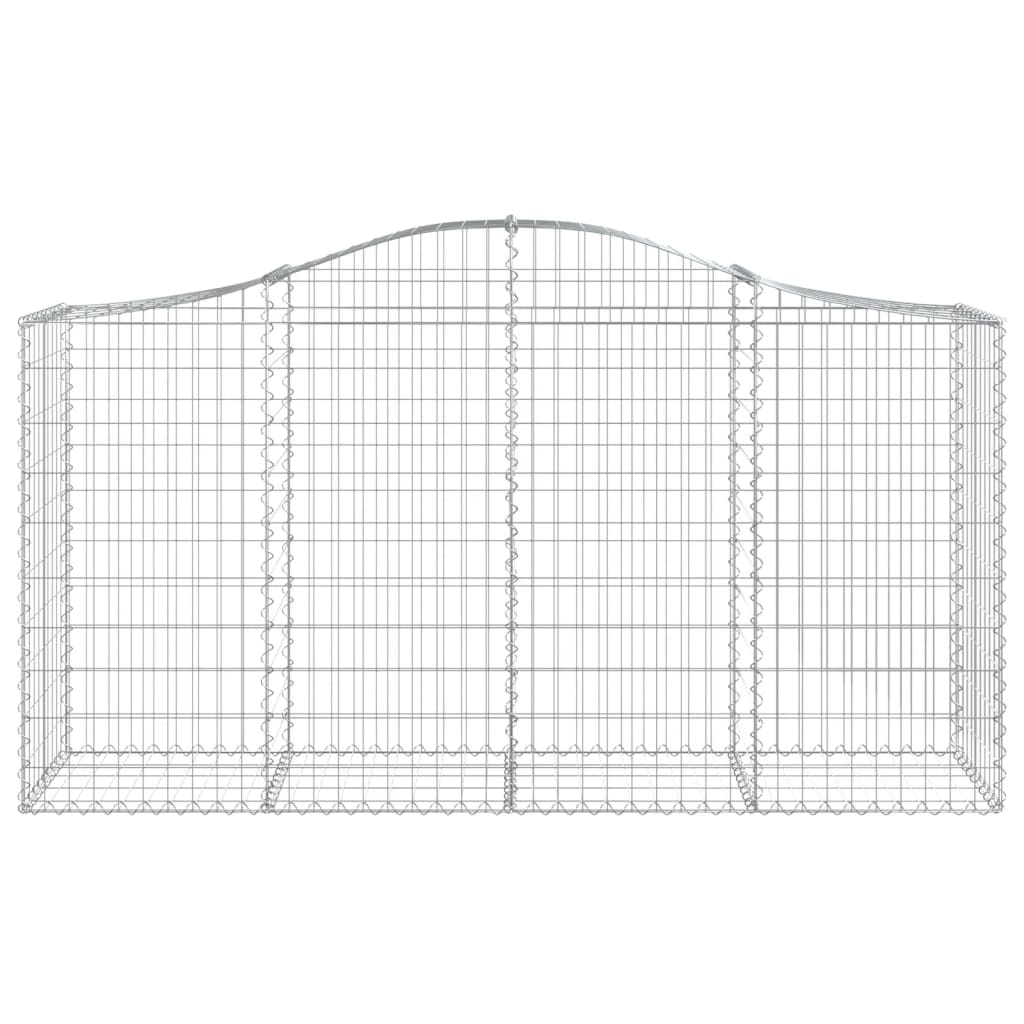 Gabionen mit Hochbogen 6 Stk. 200x50x100/120cm Verzinktes Eisen