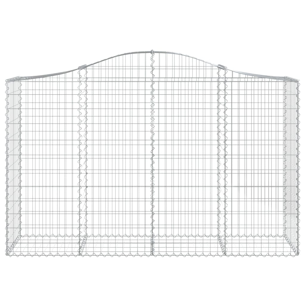 Gabionen mit Hochbogen 2 Stk. 200x50x120/140cm Verzinktes Eisen