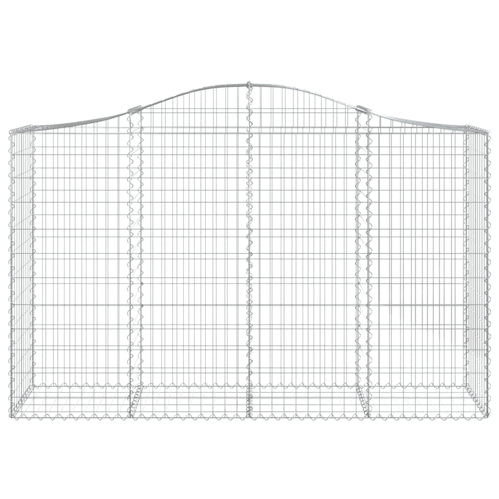 Gabionen mit Hochbogen 3 Stk. 200x50x120/140cm Verzinktes Eisen