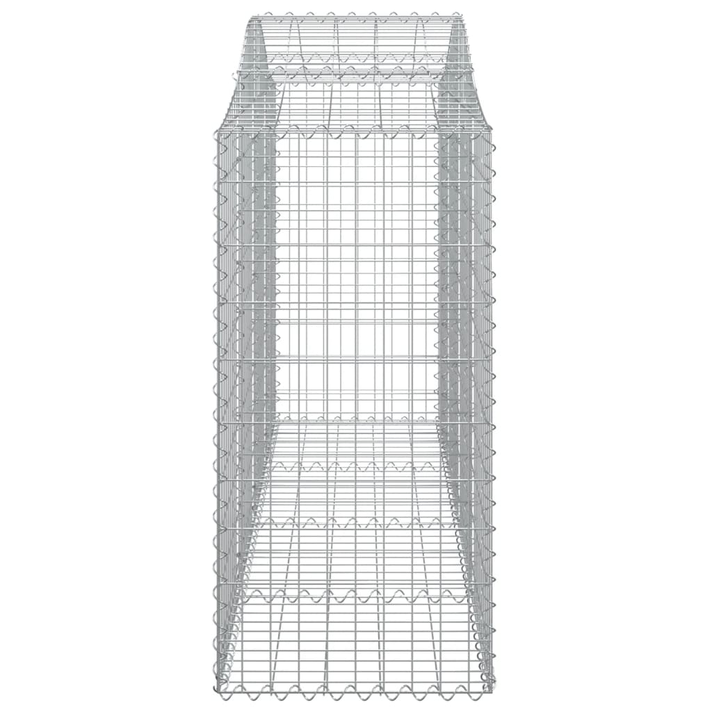 Gabionen mit Hochbogen 3 Stk. 200x50x120/140cm Verzinktes Eisen