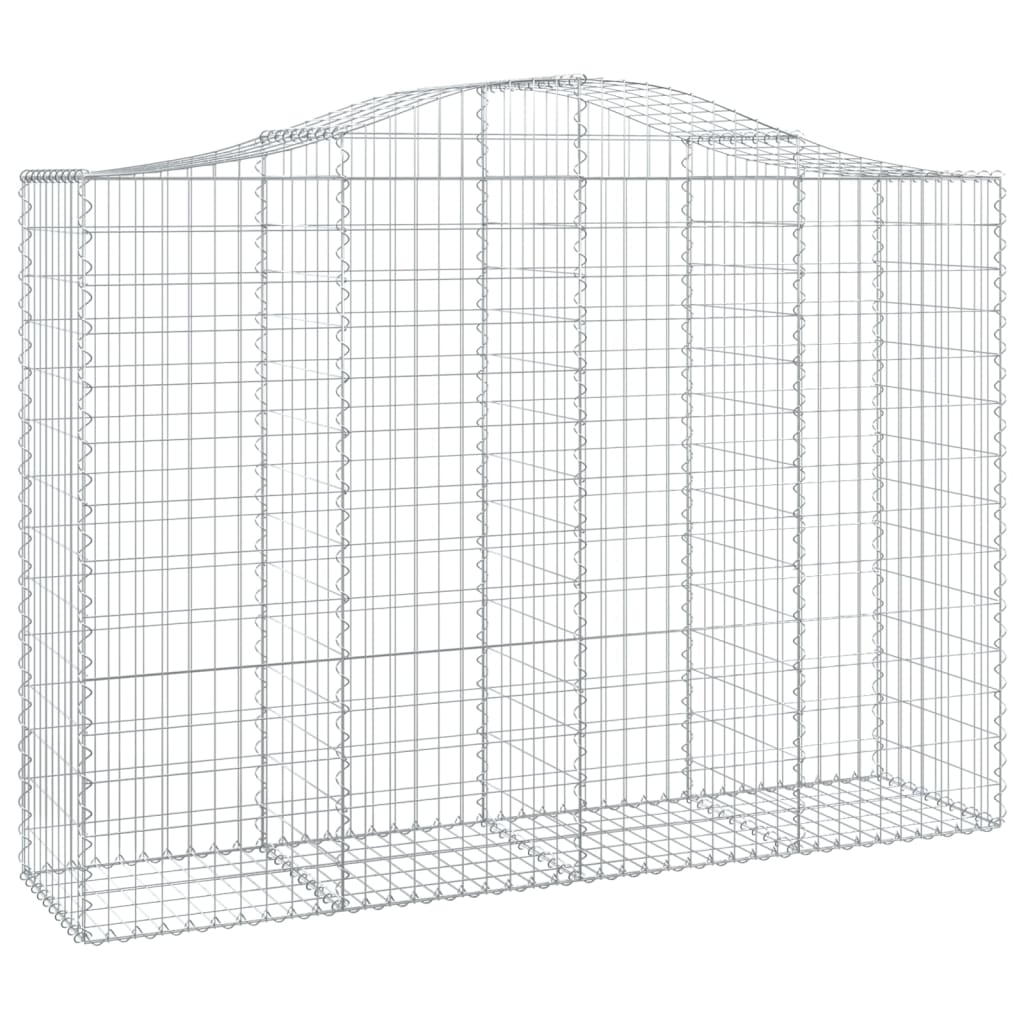 Gabionen mit Hochbogen 4 Stk. 200x50x140/160cm Verzinktes Eisen