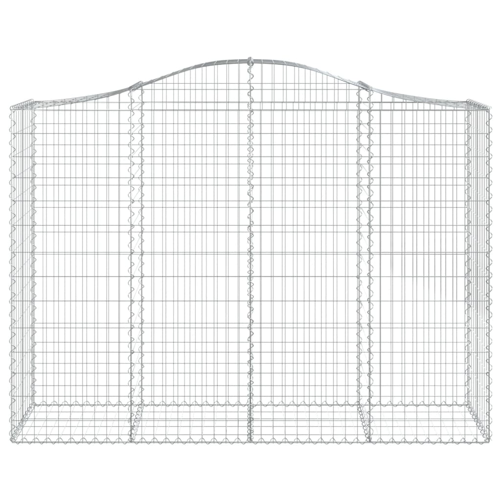 Gabionen mit Hochbogen 4 Stk. 200x50x140/160cm Verzinktes Eisen