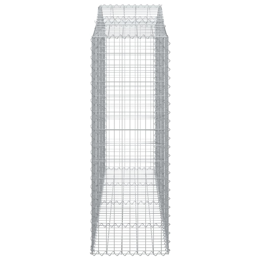 Gabionen mit Hochbogen 4 Stk. 200x50x140/160cm Verzinktes Eisen