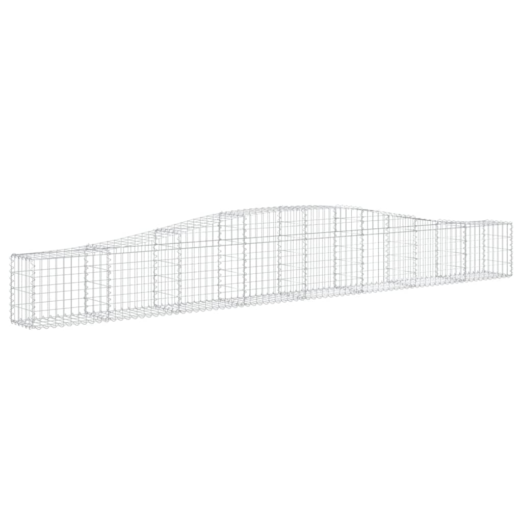 Gabionen mit Hochbogen 2 Stk. 400x30x40/60 cm Verzinktes Eisen