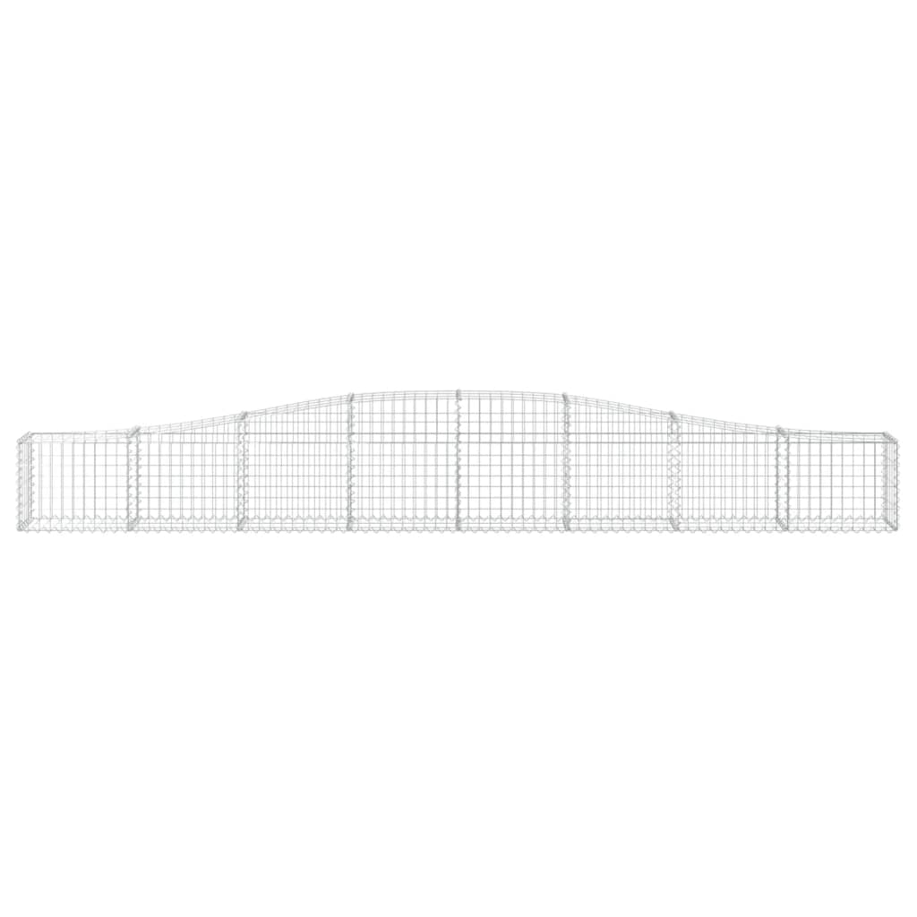 Gabionen mit Hochbogen 2 Stk. 400x30x40/60 cm Verzinktes Eisen