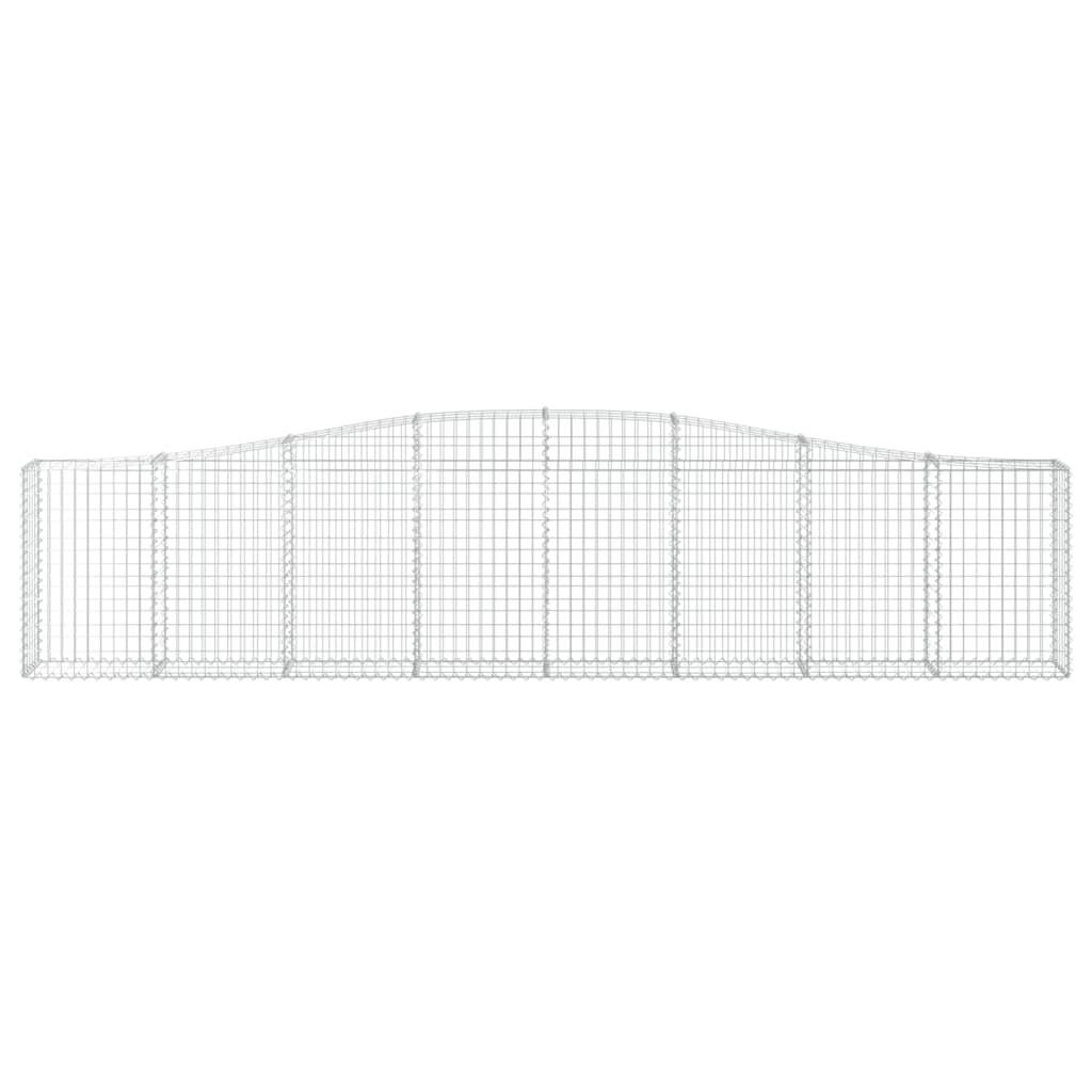 Gabionen mit Hochbogen 2 Stk. 400x30x80/100cm Verzinktes Eisen