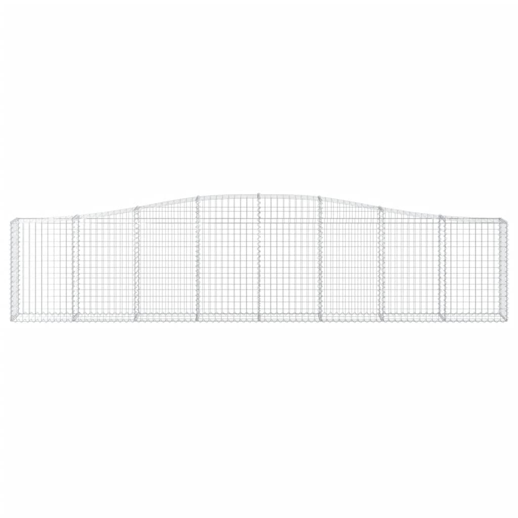 Gabionen mit Hochbogen 3 Stk. 400x30x80/100cm Verzinktes Eisen