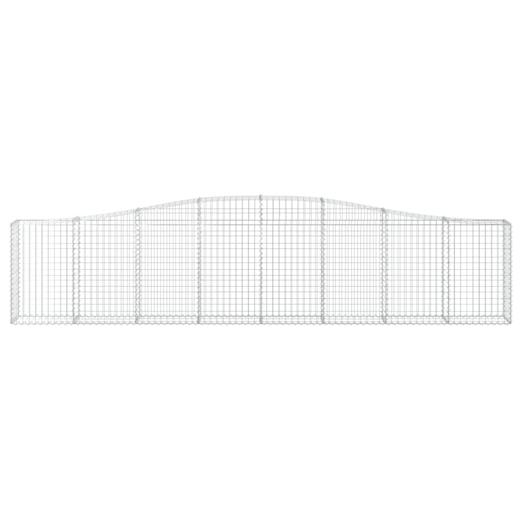 Gabionen mit Hochbogen 4 Stk. 400x30x80/100cm Verzinktes Eisen