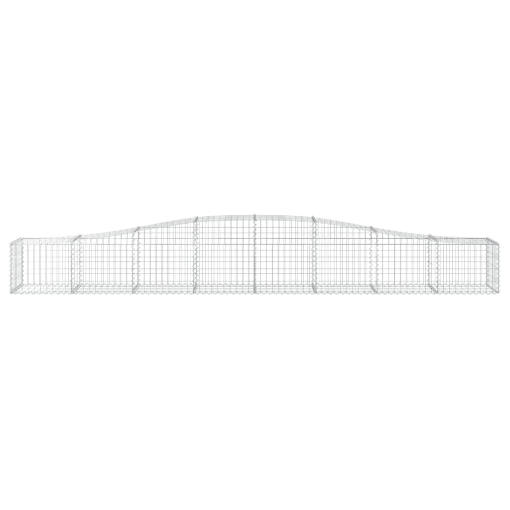 Gabionen mit Hochbogen 2 Stk. 400x50x40/60cm Verzinktes Eisen