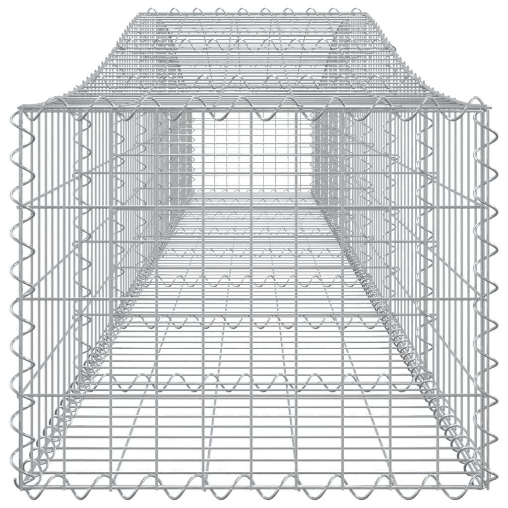 Gabionen mit Hochbogen 2 Stk. 400x50x40/60cm Verzinktes Eisen