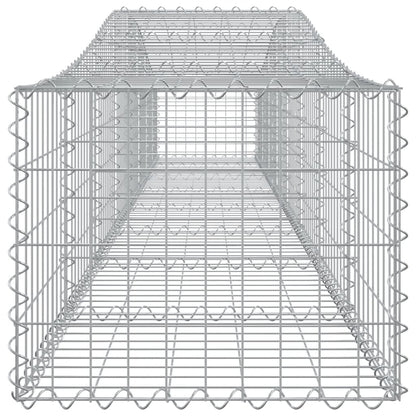 Gabionen mit Hochbogen 2 Stk. 400x50x40/60cm Verzinktes Eisen