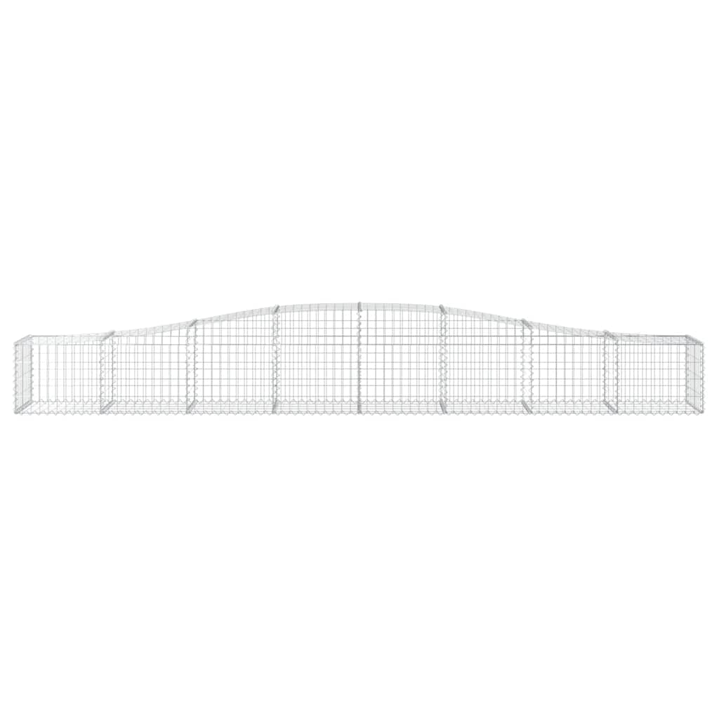 Gabionen mit Hochbogen 3 Stk. 400x50x40/60cm Verzinktes Eisen