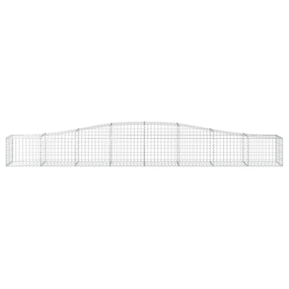 Gabionen mit Hochbogen 3 Stk. 400x50x40/60cm Verzinktes Eisen