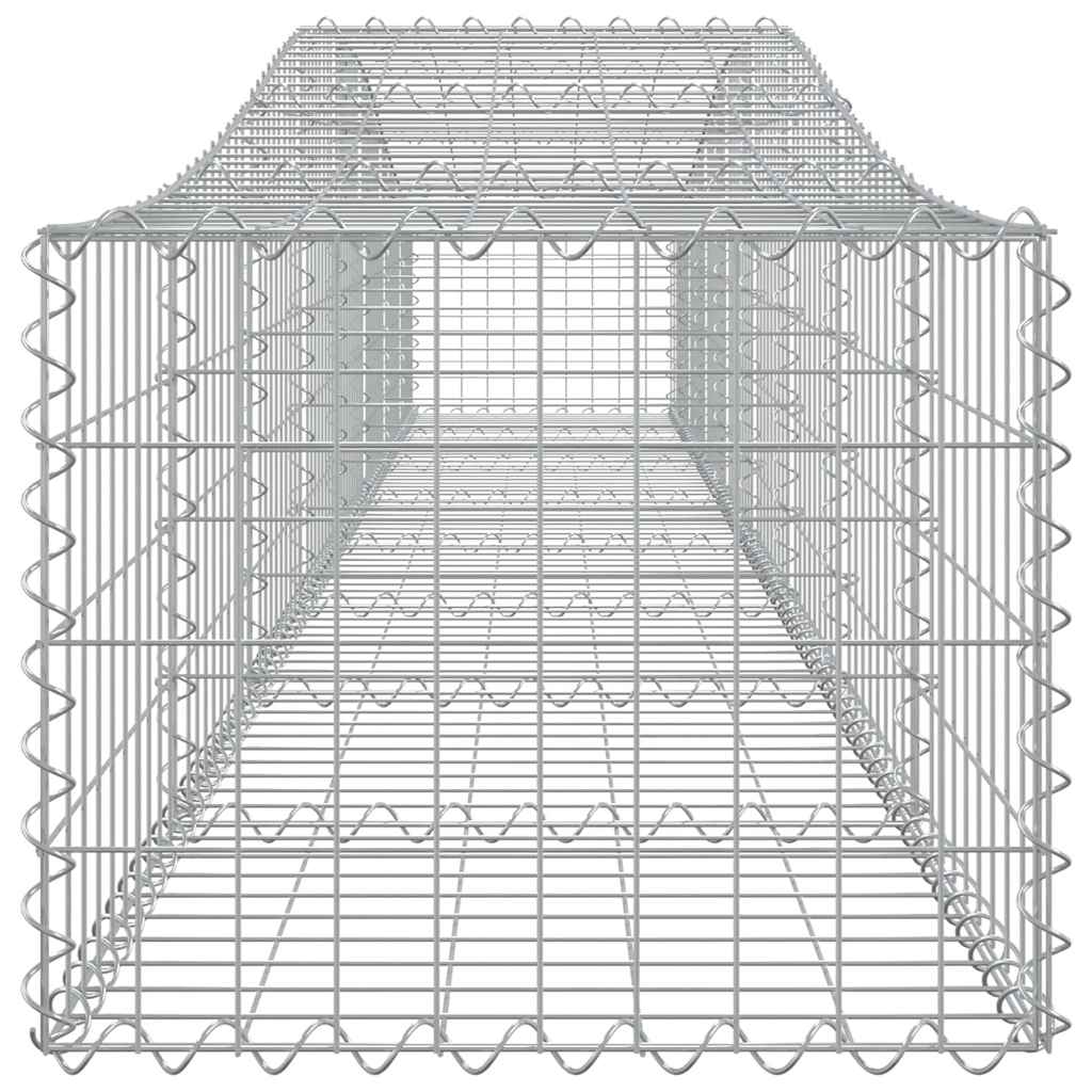 Gabionen mit Hochbogen 3 Stk. 400x50x40/60cm Verzinktes Eisen