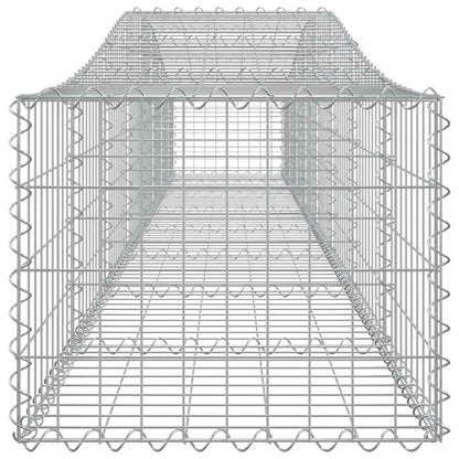 Gabionen mit Hochbogen 3 Stk. 400x50x40/60cm Verzinktes Eisen