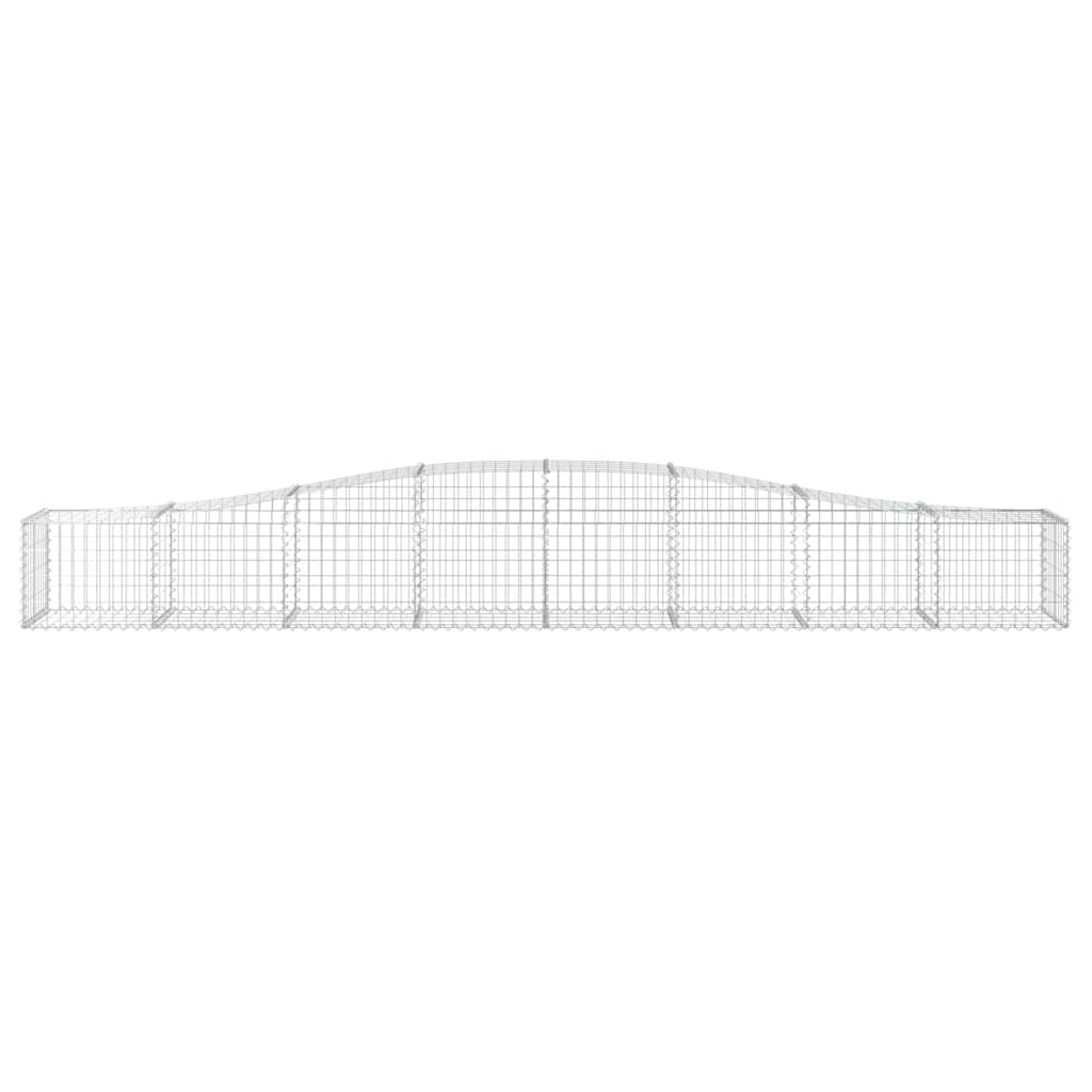 Gabionen mit Hochbogen 4 Stk. 400x50x40/60cm Verzinktes Eisen