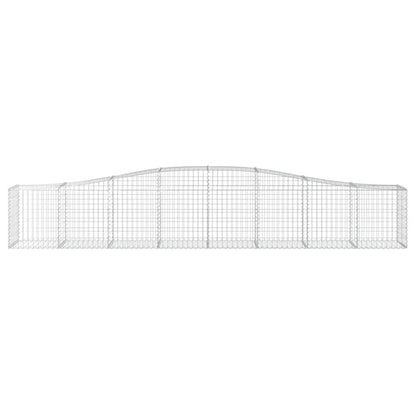 Gabionen mit Hochbogen 3 Stk. 400x50x60/80cm Verzinktes Eisen