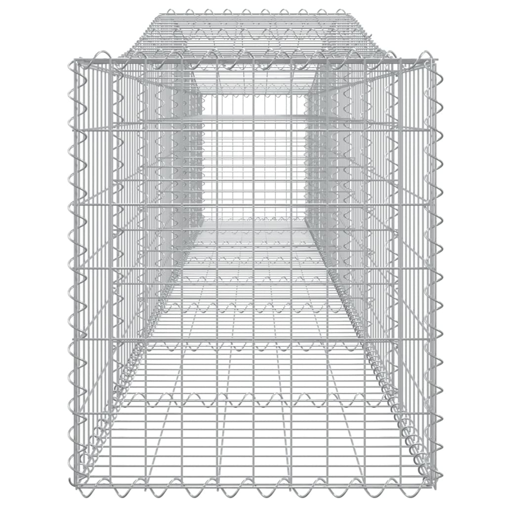 Gabionen mit Hochbogen 3 Stk. 400x50x60/80cm Verzinktes Eisen