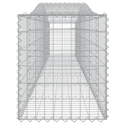 Gabionen mit Hochbogen 3 Stk. 400x50x60/80cm Verzinktes Eisen