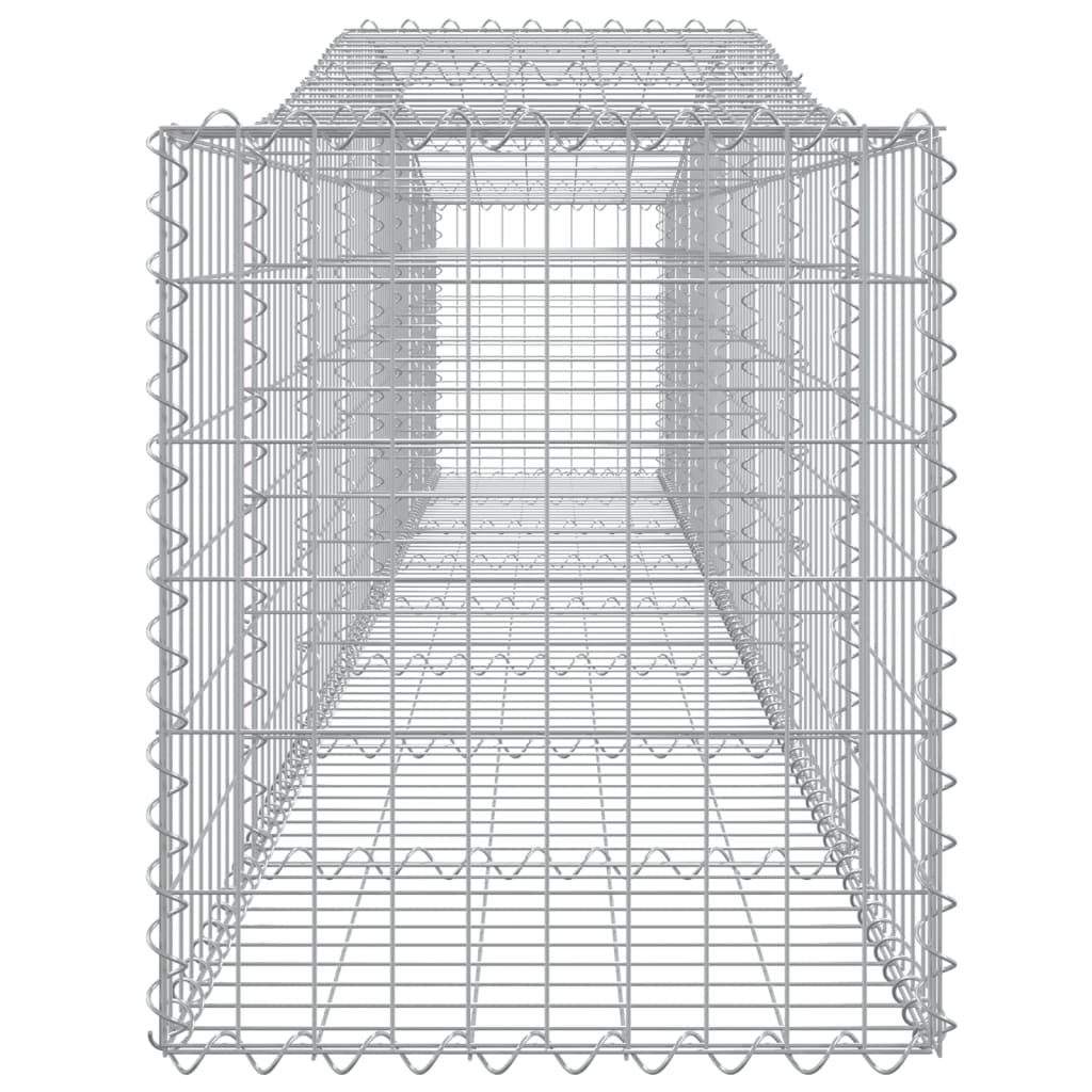 Gabionen mit Hochbogen 5 Stk. 400x50x60/80cm Verzinktes Eisen