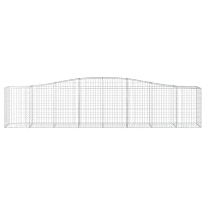Gabionen mit Hochbogen 2 Stk. 400x50x80/100cm Verzinktes Eisen