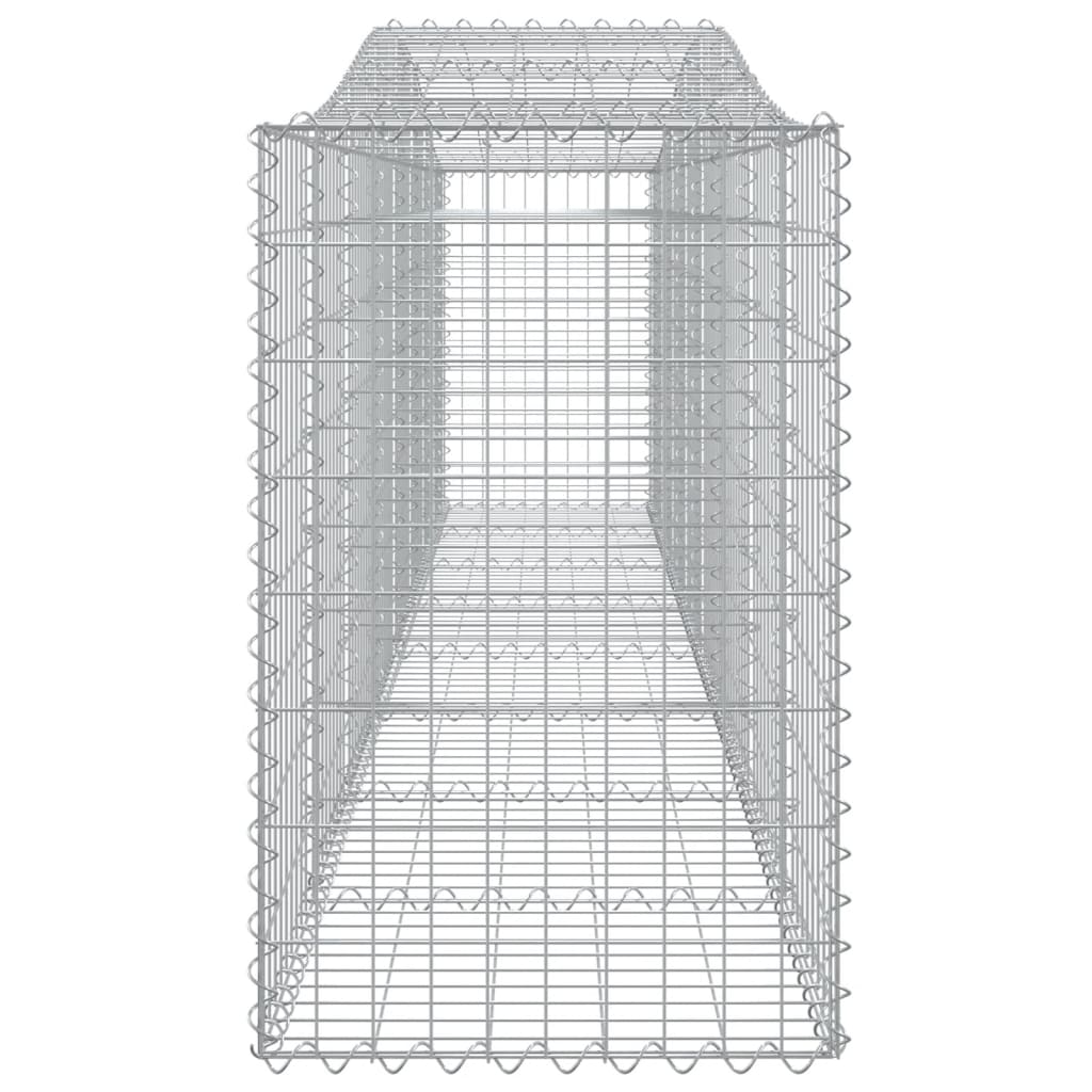 Gabionen mit Hochbogen 2 Stk. 400x50x80/100cm Verzinktes Eisen