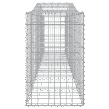 Gabionen mit Hochbogen 2 Stk. 400x50x80/100cm Verzinktes Eisen