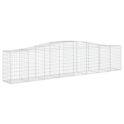 Gabionen mit Hochbogen 3 Stk. 400x50x80/100cm Verzinktes Eisen