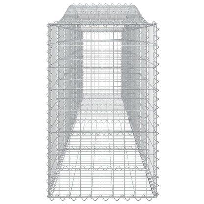 Gabionen mit Hochbogen 3 Stk. 400x50x80/100cm Verzinktes Eisen
