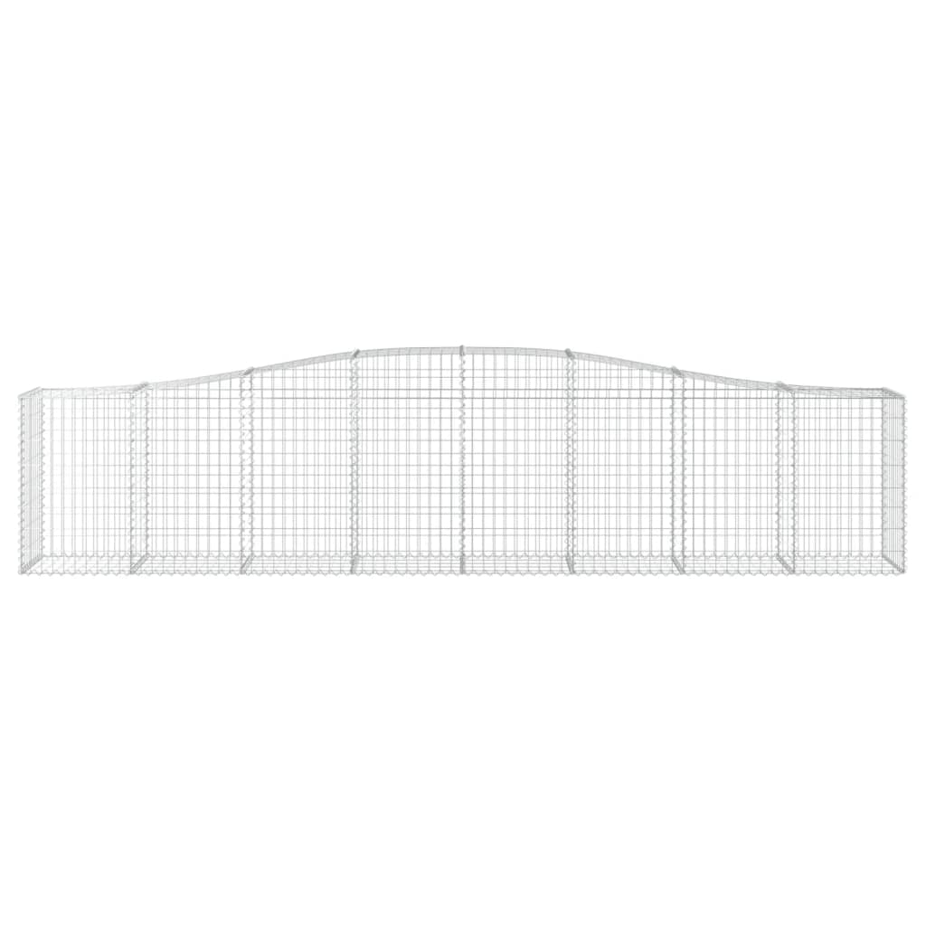 Gabionen mit Hochbogen 4 Stk. 400x50x80/100cm Verzinktes Eisen