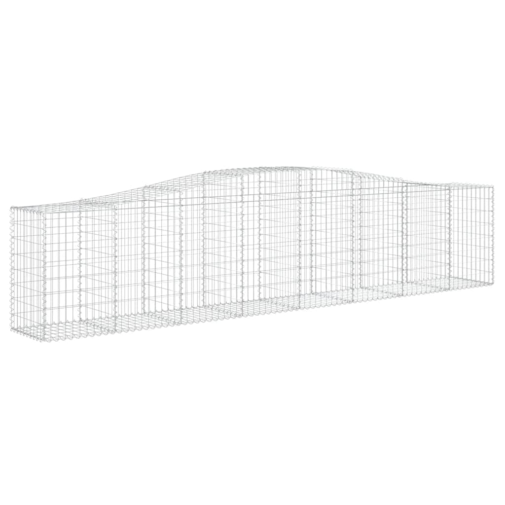 Gabionen mit Hochbogen 5 Stk. 400x50x80/100cm Verzinktes Eisen