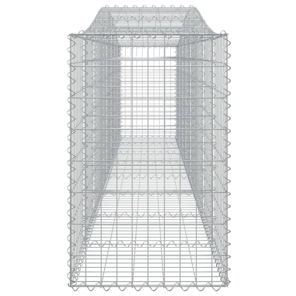 Gabionen mit Hochbogen 6 Stk. 400x50x80/100cm Verzinktes Eisen