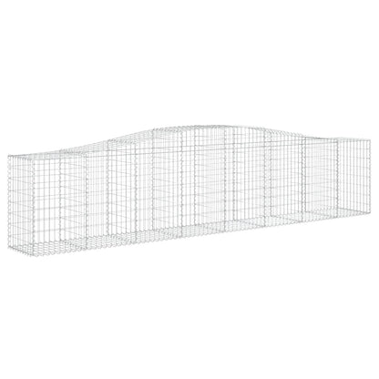Gabionen mit Hochbogen 7 Stk. 400x50x80/100cm Verzinktes Eisen