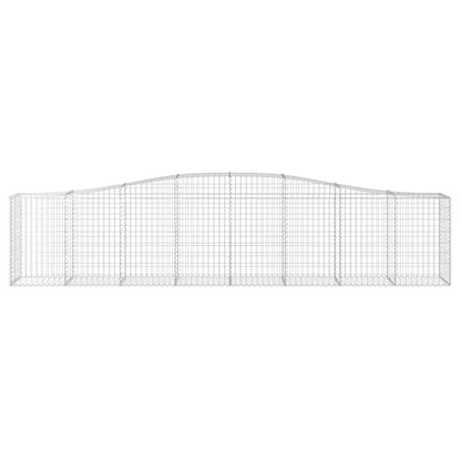 Gabionen mit Hochbogen 7 Stk. 400x50x80/100cm Verzinktes Eisen