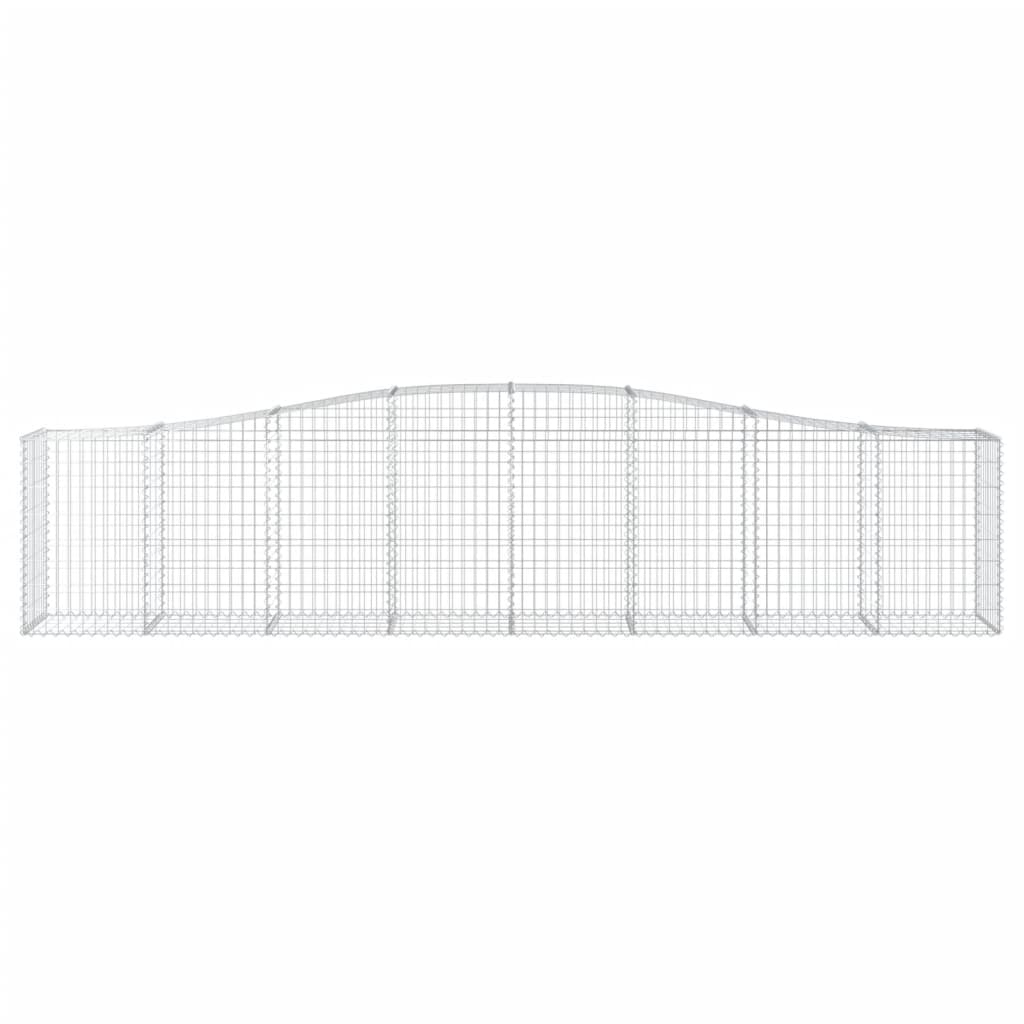 Gabionen mit Hochbogen 9 Stk. 400x50x80/100cm Verzinktes Eisen