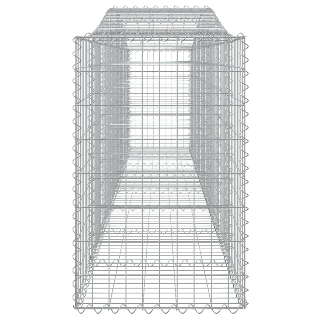 Gabionen mit Hochbogen 9 Stk. 400x50x80/100cm Verzinktes Eisen