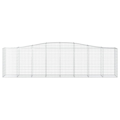 Gabionen mit Hochbogen 2 Stk. 400x50x100/120cm Verzinktes Eisen