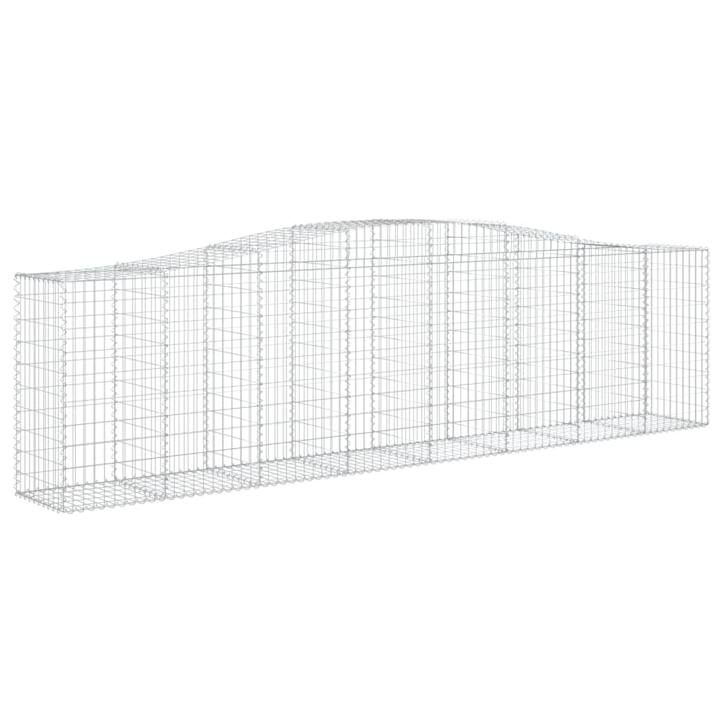 Gabionen mit Hochbogen 4 Stk. 400x50x100/120cm Verzinktes Eisen