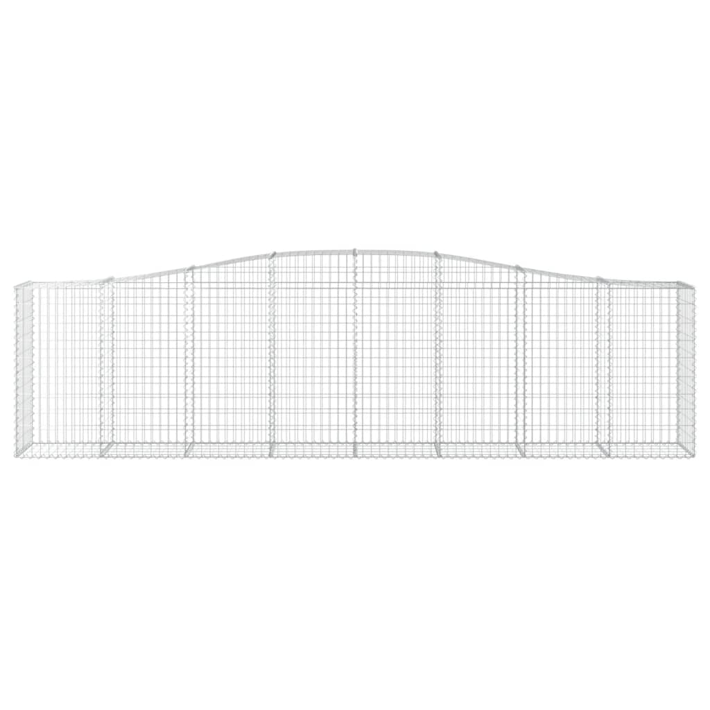 Gabionen mit Hochbogen 6 Stk. 400x50x100/120cm Verzinktes Eisen