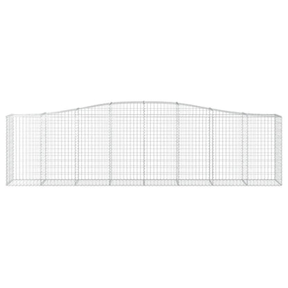Gabionen mit Hochbogen 6 Stk. 400x50x100/120cm Verzinktes Eisen