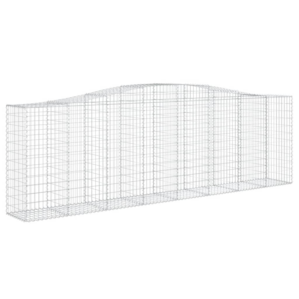Gabionen mit Hochbogen 2 Stk. 400x50x120/140cm Verzinktes Eisen